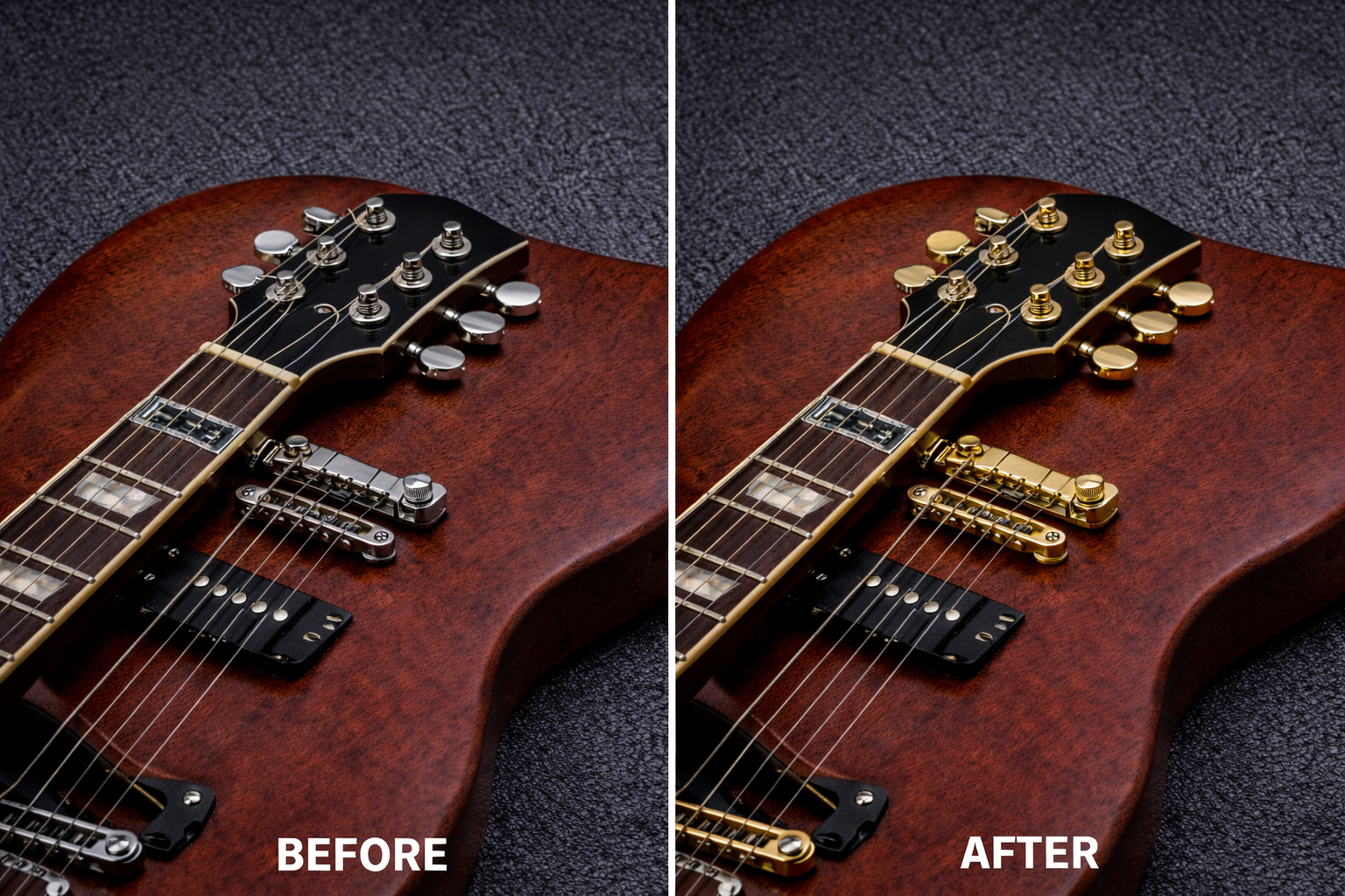 Hardware before and after fitment